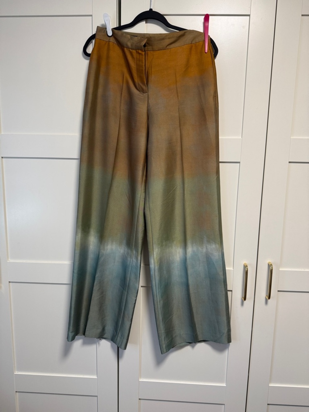 Zara Ombre Wide-Leg Trousers in Mustard, Olive & Teal